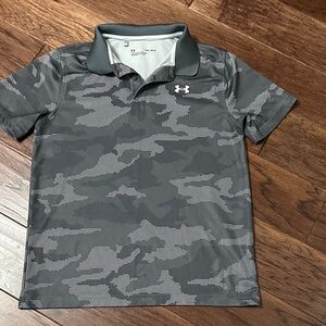 Under Armour Gray and White Polo